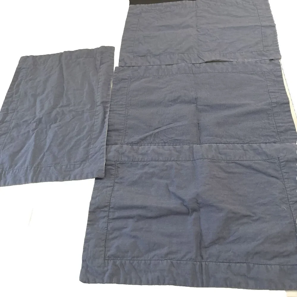 Placemats Set of Four Blue, Yellow and Green With Flowers
